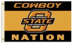 Oklahoma State "Cowboy Nation" 3' x 5' Flag with Grommets