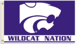 Kansas State "Wildcat Nation" 3' x 5' Flag with Grommets