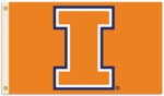University of Illinois 3' x 5' Flag with Grommets - Orange