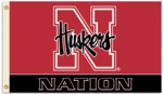 Nebraska "Huskers Nation" 3' x 5' Flag with Grommets