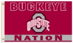 Ohio State "Buckeye Nation" 3' x 5' Flag with Grommets