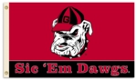 Georgia Bulldogs 3' x 5' Flag with Grommets - "Sic Em Dawgs"