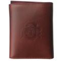 Ohio State Buckeyes Brown Leather Wallet with Canvas Liner