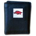 Arkansas Razorbacks Tri-fold Leather Wallet with Box