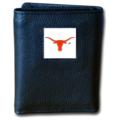 Texas Longhorns Tri-fold Leather Wallet with Tin