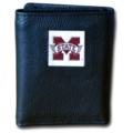 Mississippi State University Tri-fold Leather Wallet with Box