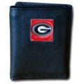 University of Georgia Tri-fold Leather Wallet with Box