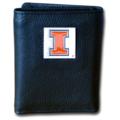 University of Illinois Tri-fold Leather Wallet with Box