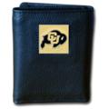 Colorado Buffaloes Tri-fold Leather Wallet with Tin