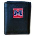 University of Mississippi Tri-fold Leather Wallet with Box