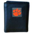 Clemson University Tigers Tri-fold Leather Wallet with Box