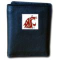 Washington State Cougars Tri-fold Leather Wallet with Tin