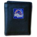 Boise State Broncos Tri-fold Leather Wallet with Tin