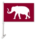 Alabama Crimson Tide Car Flag & Wall Bracket - Elephant