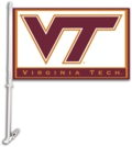 Virginia Tech Hokies Car Flag & Wall Bracket