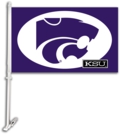 Kansas State Wildcats Car Flag & Wall Bracket