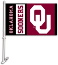 Oklahoma Sooners Car Flag & Wall Bracket
