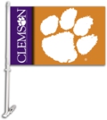 Clemson Tigers Car Flag & Wall Bracket