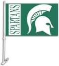 Michigan State Spartans Car Flag & Wall Bracket