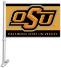 Oklahoma State University Car Flag & Wall Bracket