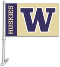 University of Washington Huskies Car Flag & Wall Bracket