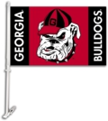 Georgia Bulldogs Car Flag & Wall Bracket - Mascot