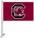 South Carolina Gamecocks Car Flag & Wall Bracket - Logo