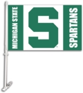 Michigan State Spartans Car Flag & Wall Bracket - "S"