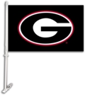 Georgia Bulldogs Car Flag & Wall Bracket - Black