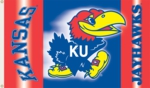 Kansas Jayhawks 2-Sided 3' x 5' Flag with Grommets