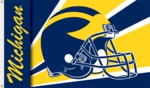 Michigan Wolverines 3' x 5' Flag with Grommets - Helmet Design