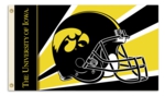 Iowa Hawkeyes 3' x 5' Flag with Grommets - Helmet Design