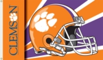 Clemson Tigers 3' x 5' Flag with Grommets - Helmet Design