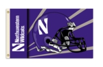 Northwestern Wildcats 3' x 5' Helmet Flag with Grommets