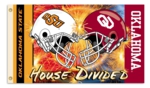 Oklahoma - Oklahoma State 3' x 5' House Divided Helmets Flag