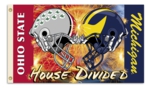 Michigan - Ohio State 3' x 5' House Divided Helmets Flag