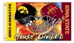 Iowa - Iowa State 3' x 5' House Divided Helmets Flag