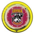 Loyola University Chicago Ramblers Neon Clock