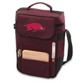 Arkansas Razorbacks Embr. Duet Wine & Cheese Tote - Burgundy