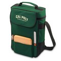 Cal Poly Mustangs Embr. Duet Wine & Cheese Tote - Hunter Green