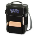 TCU Horned Frogs Embr. Duet Wine & Cheese Tote - Black