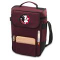 Florida State Embroidered Duet Wine & Cheese Tote Burgundy