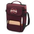 Mississippi State Embroidered Duet Wine & Cheese Tote Burgundy