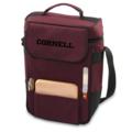 Cornell University Embroidered Duet Wine & Cheese Tote Burgundy