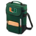 U of Miami Embroidered Duet Wine & Cheese Tote Hunter Green