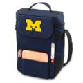 U of Michigan Embroidered Duet Wine & Cheese Tote Navy