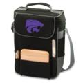 Kansas State Embroidered Duet Wine & Cheese Tote Black