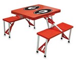 Georgia Bulldogs Folding Picnic Table with Seats - Red