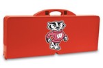 Wisconsin Badgers Folding Picnic Table with Seats - Red