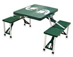 Michigan State Spartans Folding Picnic Table with Seats - Green